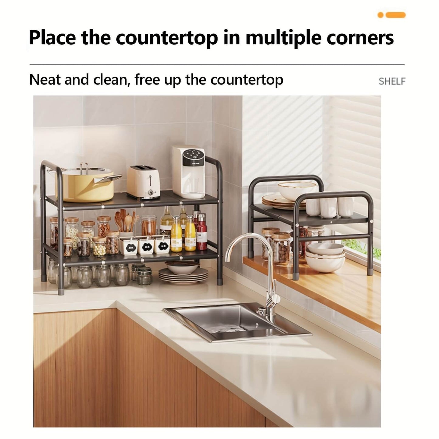 2-Tier Under Sink Shelf with Removable Baskets & Panels - Model 3B2L
