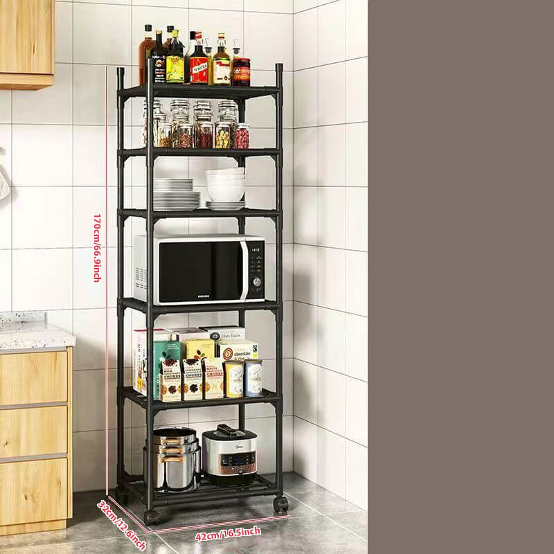 6-Tier Kitchen Storage Shelves(Black)