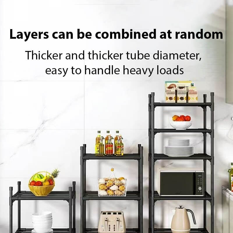 6-Tier Kitchen Storage Shelves(Black)