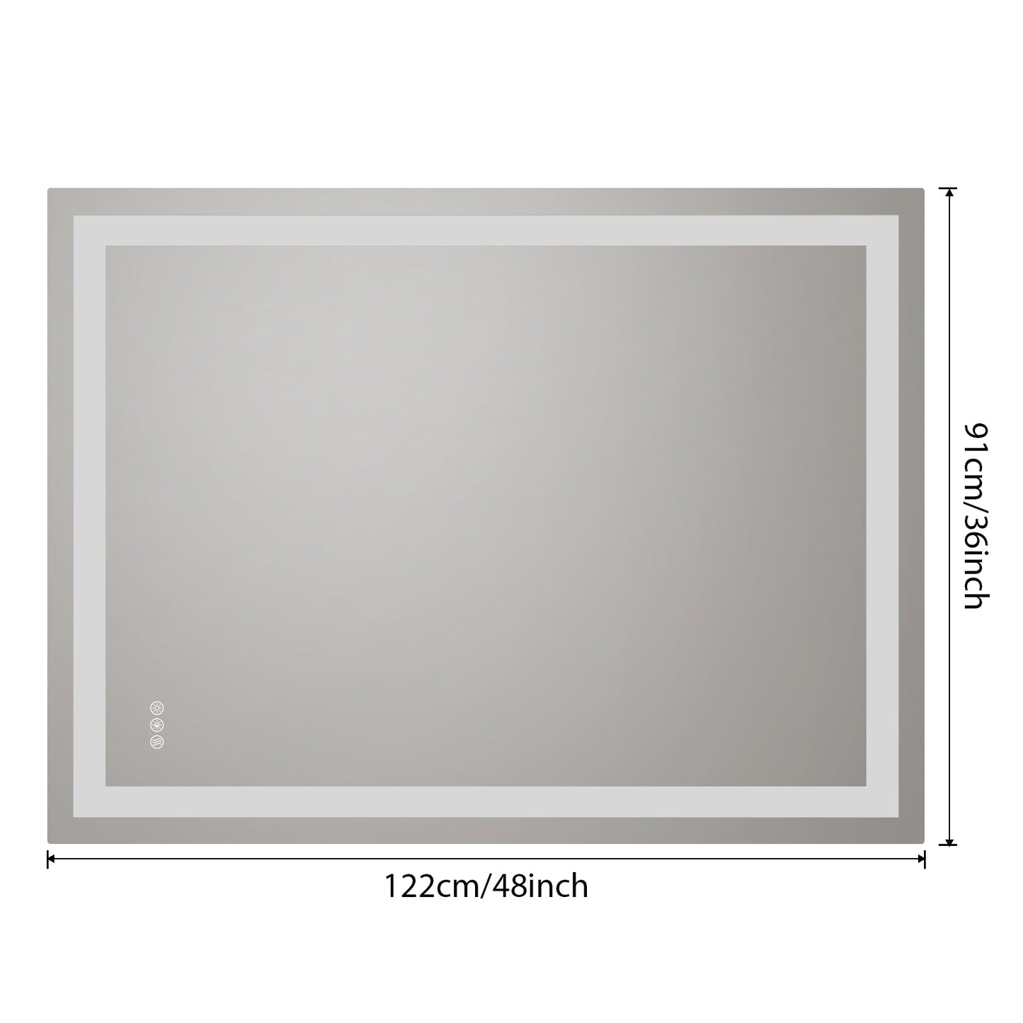 LED Bathroom Mirror With Lights, 48×36 Inch, Wall Vanity LED Mirror Tempered Glass Stepless Dimmable, Double Front And Back Light, Anti - Fog, Memory Smart Mirror For Bathroom - skytreesports