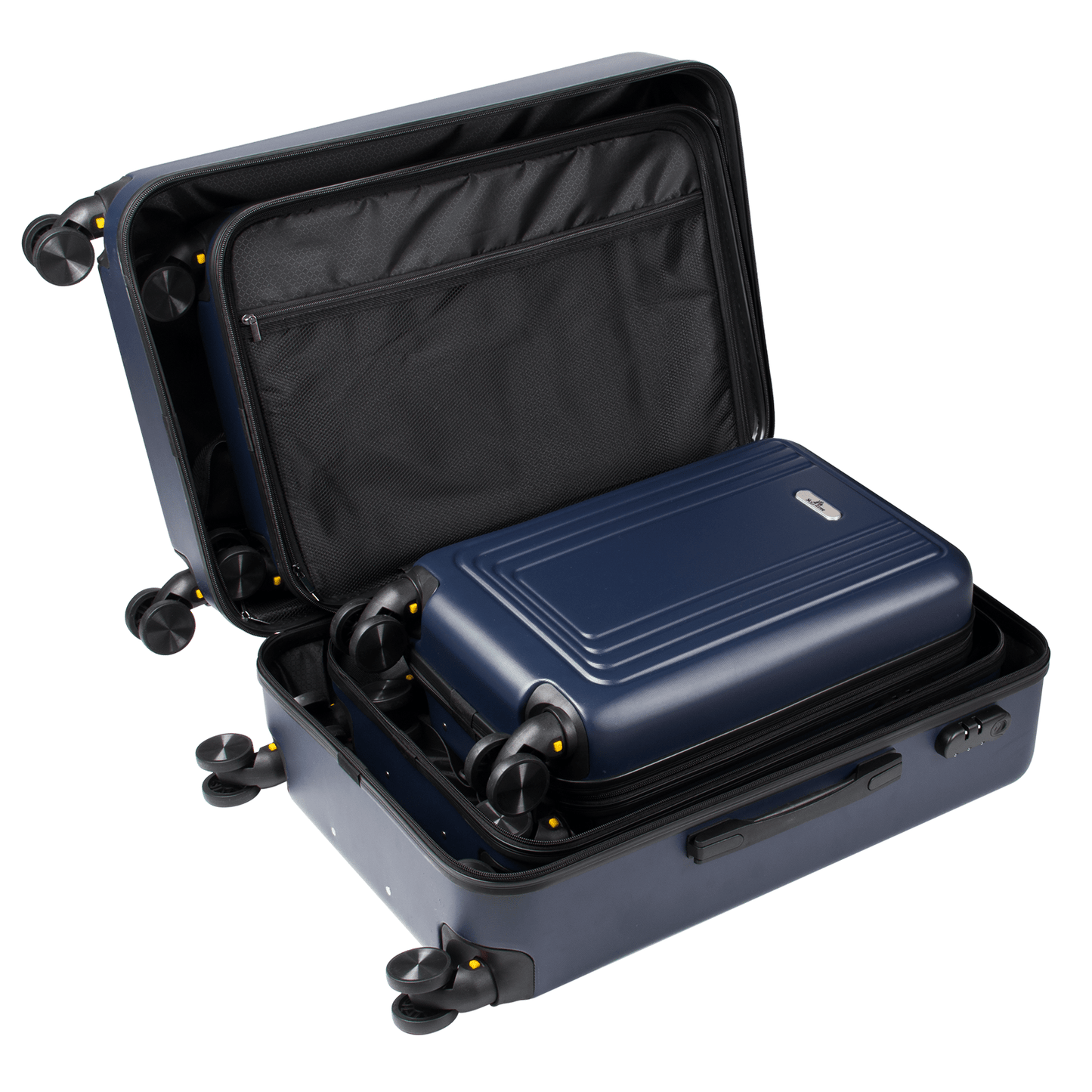 Luggage 3 Piece Set ABS Hardshell Suitcase Set With Scratch - Resistant Surface, Four Multi - directional Wheels, Expandable For Up to 25% More Space, Light weight Carry On Suitcase( 3 PIECE SET(18"/22"/26")) - skytreesports