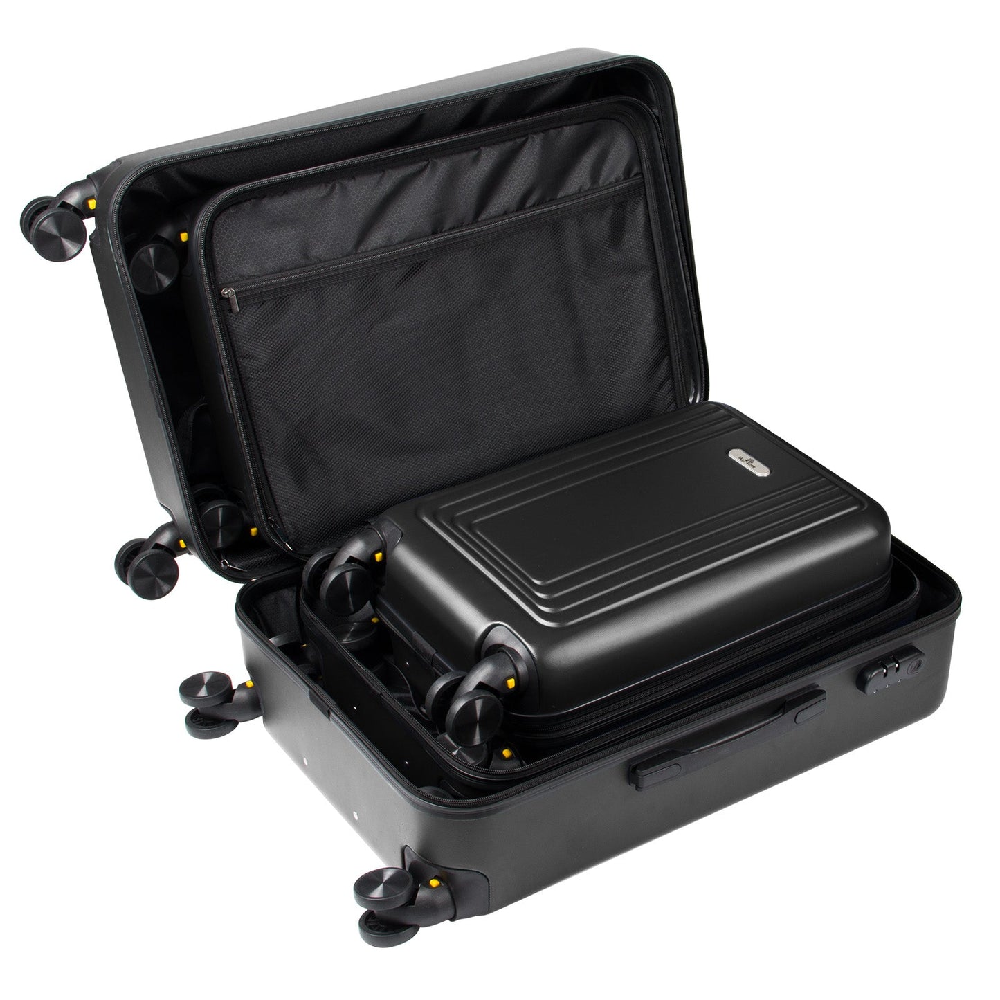 Luggage 3 Piece Set ABS Hardshell Suitcase Set With Scratch - Resistant Surface, Four Multi - directional Wheels, Expandable For Up to 25% More Space, Light weight Carry On Suitcase( 3 PIECE SET(18"/22"/26")) - skytreesports