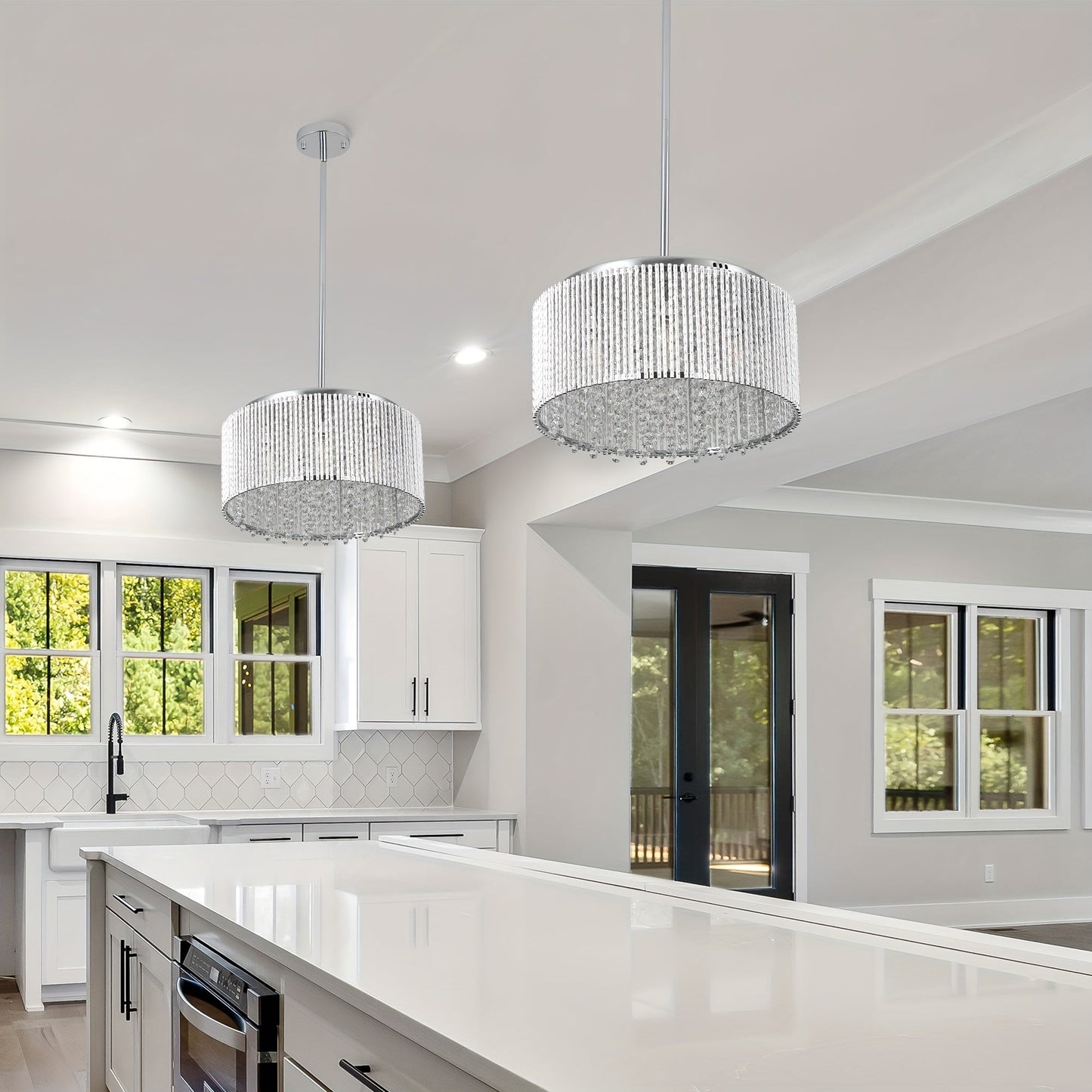 Modern Crystal Chandelier for Living - Room Round Cristal Lamp Luxury Home Decor Light Fixture - skytreesports