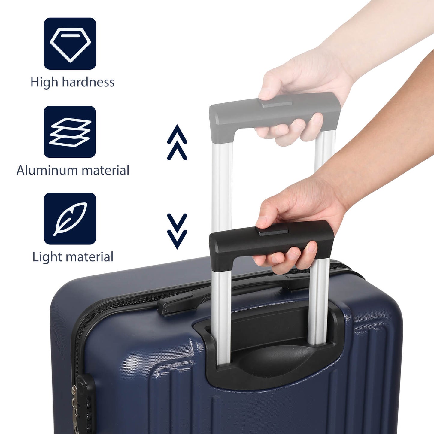 Luggage 3pcs -Model S301  28“24“20” Black suitcase