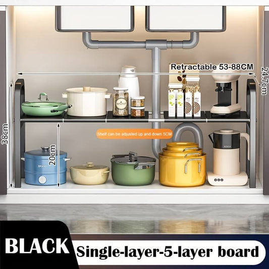 2-Tier Under Sink Shelf with Removable Baskets & Panels - Model 5B