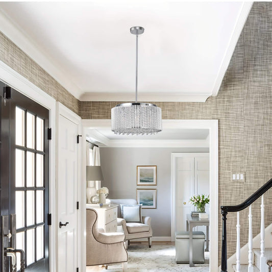 Modern Crystal Chandelier - Round Luxury Ceiling Light for Living Room