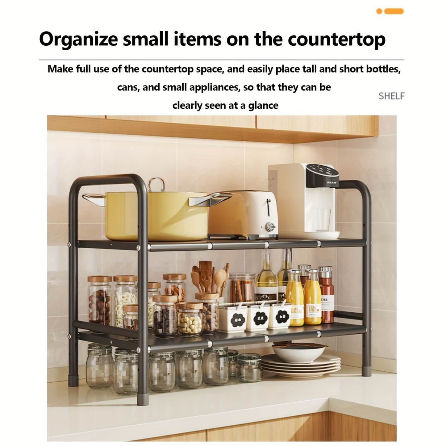 2-Tier Under Sink Shelf with Removable Baskets & Panels - Model 3B2L