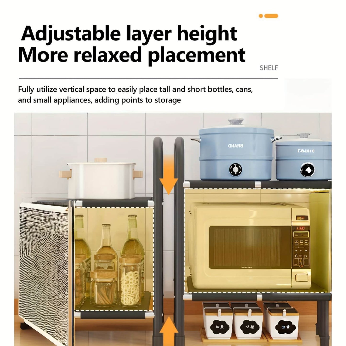 2-Tier Under Sink Shelf with Removable Baskets & Panels - Model 3B2L