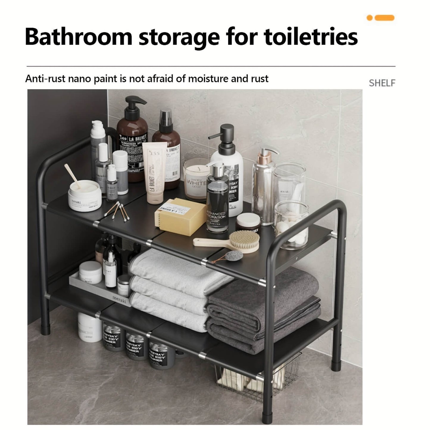 2-Tier Under Sink Shelf with Removable Baskets & Panels - Model 3B2L