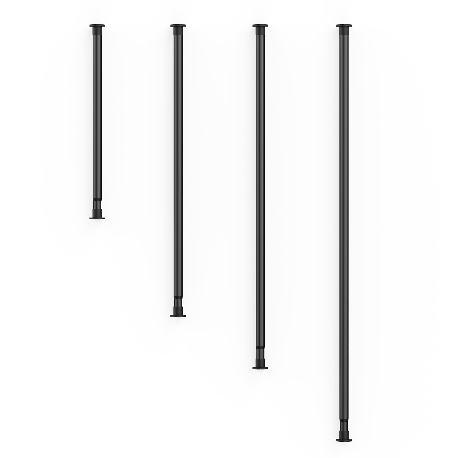 Closet Rods For Hanging Clothes, Thickened Diameter Heavy Duty Closet Rod Adjustable Clothes Hanging Rod Matte Black Closet Poles For Wardrobes, Bathroom, Windows, Various Sizes Available - skytreesports