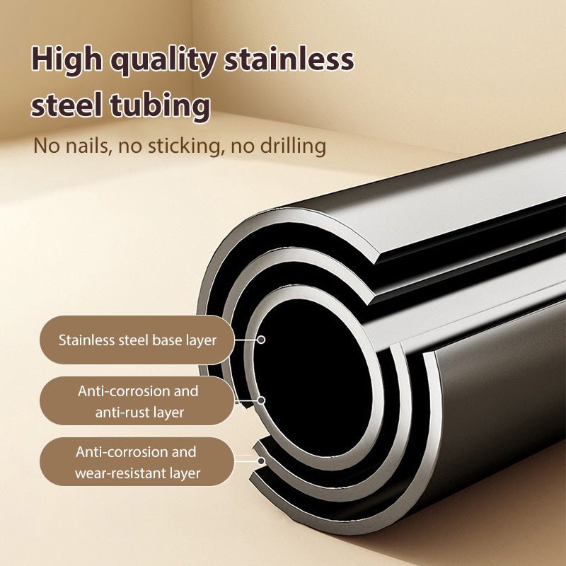 Closet Rods For Hanging Clothes, Thickened Diameter Heavy Duty Closet Rod Adjustable Clothes Hanging Rod Matte Black Closet Poles For Wardrobes, Bathroom, Windows, Various Sizes Available - skytreesports