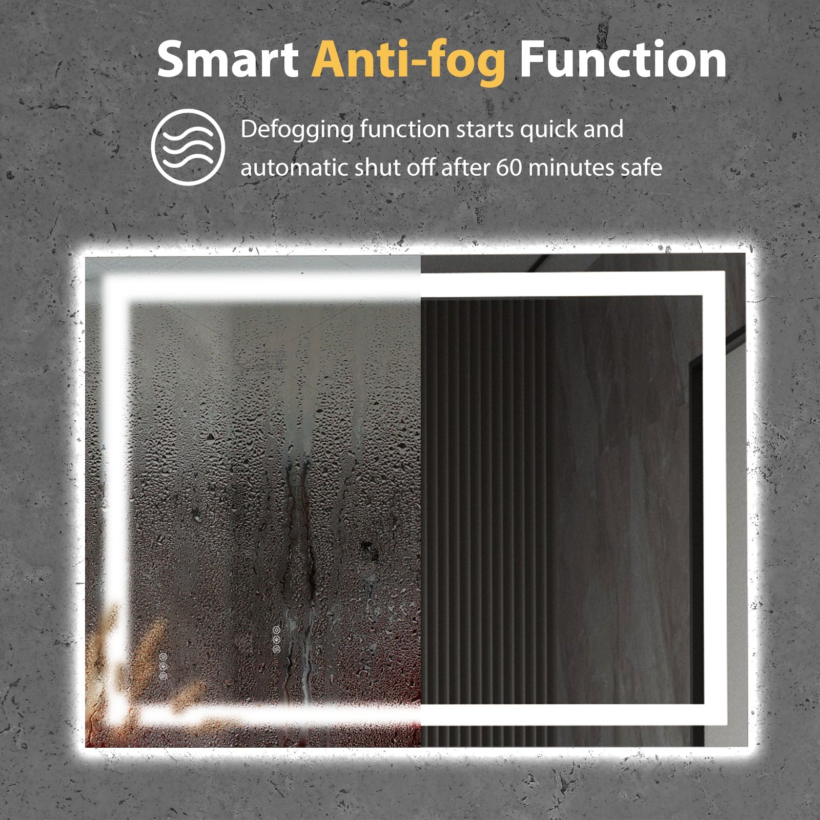 LED Bathroom Mirror With Lights, 48×36 Inch, Wall Vanity LED Mirror Tempered Glass Stepless Dimmable, Double Front And Back Light, Anti - Fog, Memory Smart Mirror For Bathroom - skytreesports