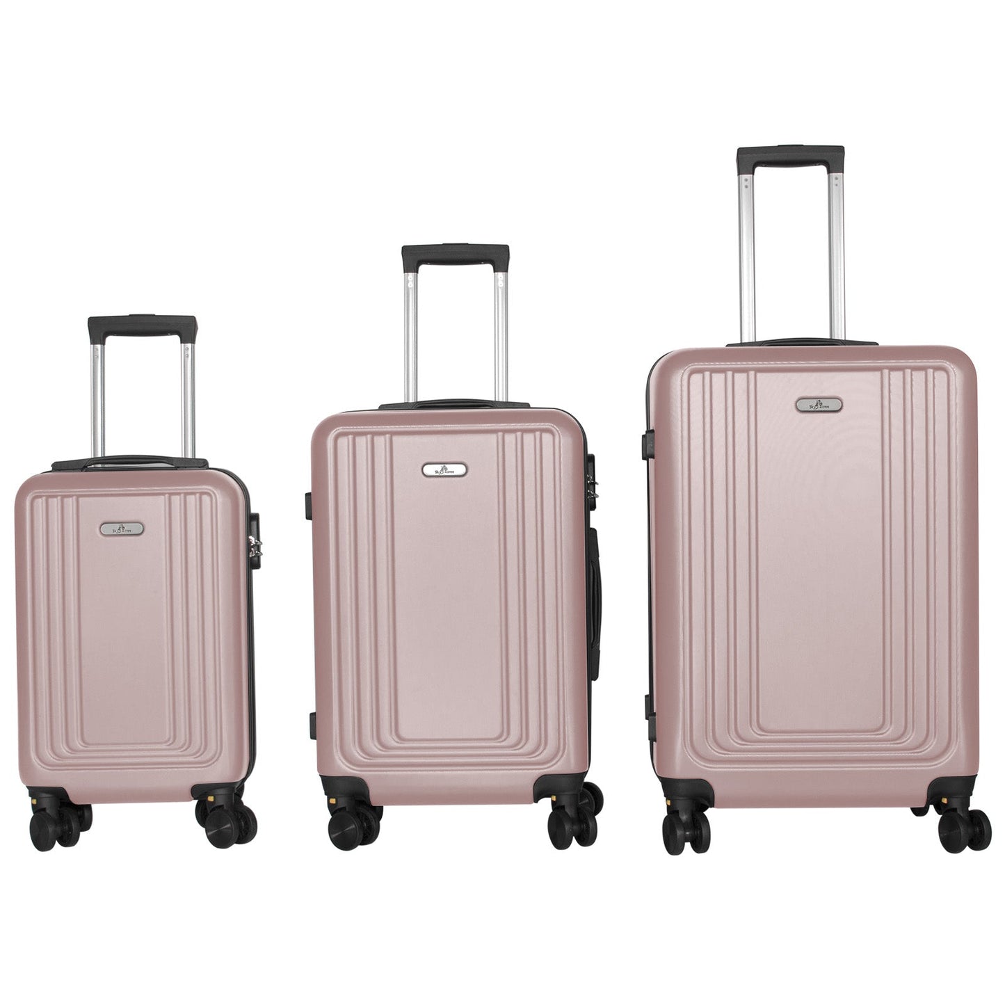 Luggage 3 Piece Set ABS Hardshell Suitcase Set With Scratch - Resistant Surface, Four Multi - directional Wheels, Expandable For Up to 25% More Space, Light weight Carry On Suitcase( 3 PIECE SET(18"/22"/26")) - skytreesports