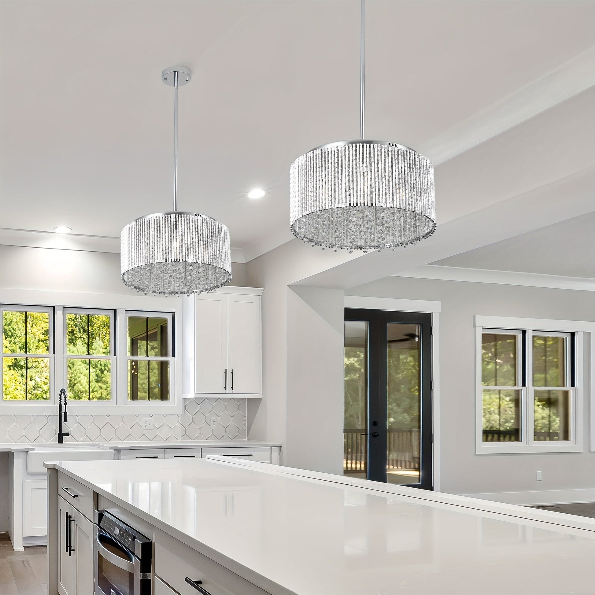 Modern Crystal Chandelier for Living - Room Round Cristal Lamp Luxury Home Decor Light Fixture - skytreesports