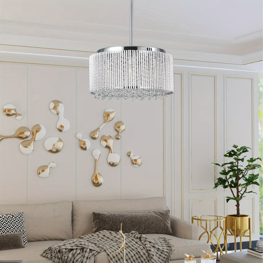 Modern Crystal Chandelier for Living - Room Round Cristal Lamp Luxury Home Decor Light Fixture - skytreesports
